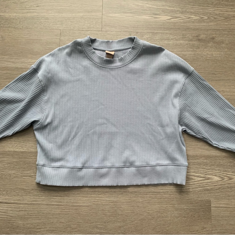 H&M Light Blue Ribbed Top